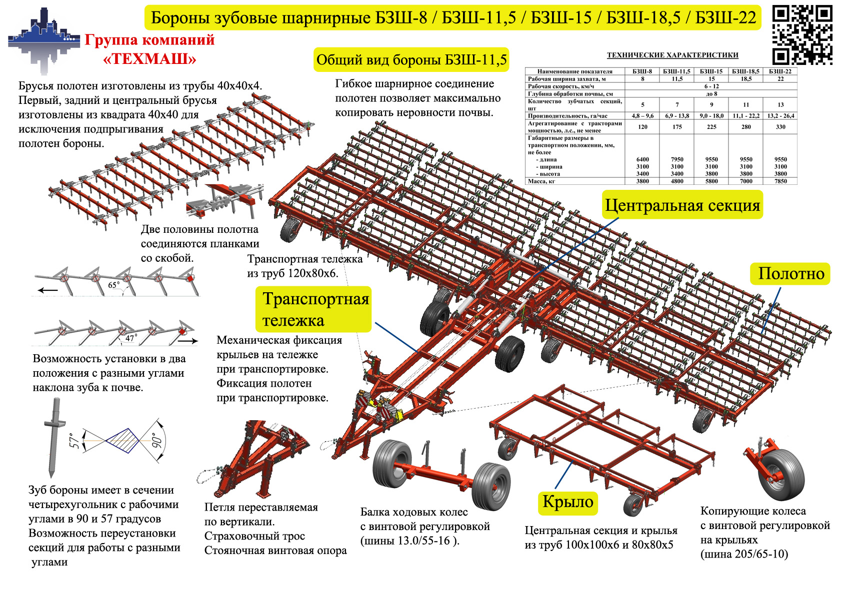 Борона зубовая шарнирная БЗШ — изображение 4